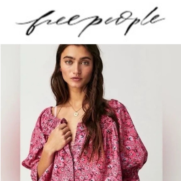 Free People Tops - Gorgeous, Free People James Smock Top in rose combo❤️
